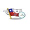 With clock flag chile isolated with the cartoon