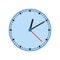 Clock in flat style, clock icon, time hours symbol.