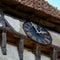 Clock. Fortified medieval saxon evangelic church in Veseud, Zied, Transilvania, Romania