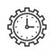 Clock and gear, time management or maintain icon, pixel perfect