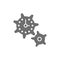 Clock with gears, tech time grey icon.
