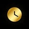 Clock gold icon. Vector illustration of golden particle background. isolated vector sign symbol - Education icon black background