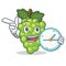 With clock green grapes character cartoon