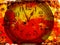 Clock on a Grunge background