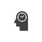 Clock head vector icon