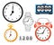 Clock icon in flat style, timer on color background. Vector design element Web site page and mobile app design Vector illustration