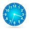 Clock icon illustration vector in blue simple flat and 3d icon time clip art