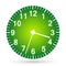 Clock icon illustration vector in green simple flat and 3d icon time clip art