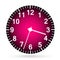 Clock icon illustration vector in pink simple flat and 3d icon time clip art