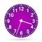 Clock icon illustration vector in purple simple flat and 3d icon time clip art