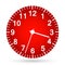 Clock icon illustration vector in red simple flat and 3d icon time clip art