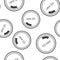 A clock icon indicating the time span of 10 minutes. The time span is ten minutes on the clock seamless pattern on a white