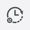 Clock icon with not allowed sign. Clock icon and block, forbidden, prohibit symbol