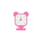 Clock icon is pink, cute clock is pink symbol