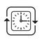 Clock icon with rotating arrows. Vector illustration decorative design
