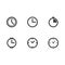 Clock icon set. Outline vector icon. Watch symbol. Time sign. Element for design app and website interface