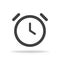 Clock icon with shadow. Alarm watch in flat. Vector EPS 10