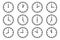 Clock Icons With Different Times - Vector Illustrations Isolated On White Background