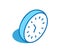 Clock isometric icon. Timer, stopwatch, calendar 3D line symbol.