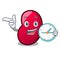 With clock jelly bean character cartoon