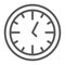 Clock line icon, time and dial, watch sign, vector graphics, a linear pattern on a white background.