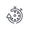 Clock logo icon isolated. Watch object, time office symbol. Clock flat icon.