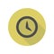 clock long shadow icon. Simple glyph, flat vector of WEB icons for ui and ux, website or mobile application