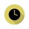 clock long shadow icon. Simple glyph, flat vector of web icons for ui and ux, website or mobile application