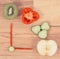Clock made of fruits and vegetables, time for healthy nutrition concept