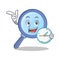 With clock magnifying glass character cartoon