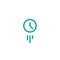 Clock in motion line icon. quick time. rush hour logo. Speed timer symbol