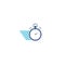 Clock movement icon. Time clock logo fast service stopwatch