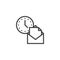 Clock and newsletter line icon