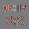 Clock numbers steampunk on transparent background