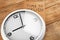 Clock and paper sheet with inscription TIME TO STUDY on wooden background. Time management concept