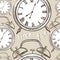 Clock seamless pattern. Time for happyness. Vintage watches back