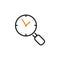 Clock search icon. Vector illustration decorative design