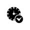 Clock settings saved icon. Vector illustration decorative design