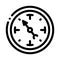 Clock shows time icon vector outline illustration