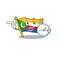 With clock smiling flag comoros cartoon character style
