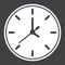 Clock solid icon, time and website button