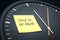 Clock with sticky note