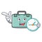 With clock suitcase character cartoon style