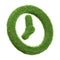 A clock symbol made of green grass isolated on a white background