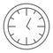 Clock thin line icon, time and dial, watch sign, vector graphics, a linear pattern on a white background.