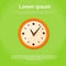 Clock Time Blue Icon Flat Vector