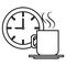 Clock time coffee cup