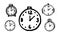 Clock. Time. Fragments of a business scheme. Hand drawing. Detail in the general scheme of business development.
