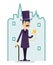 Clock Time Great Britain Victorian Gentleman Businessman Character Flat Design Vector Illustration