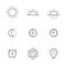 Clock and time outline icon set vector